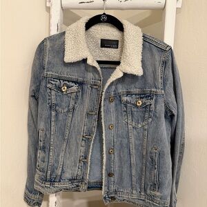 Denim Jacket with Sherpa Collar
